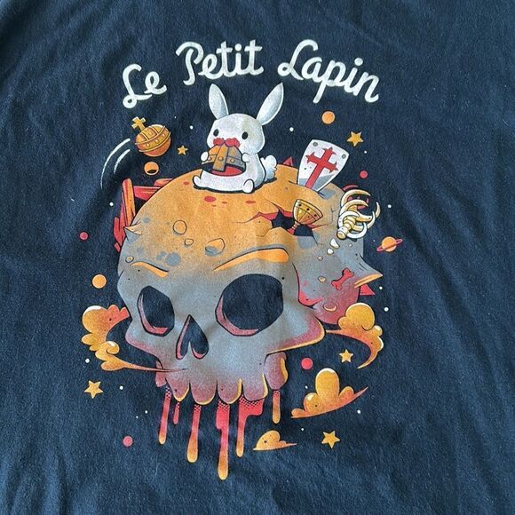 Le Petit Lapin short sleeve shirt black size XL - Picture 16 of 16